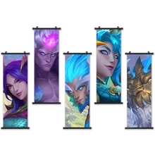 

Wall Art Canvas Pictures League of Legends Poster Plastic Scroll Characters Hanging Painting Print Home Decoration Living Room