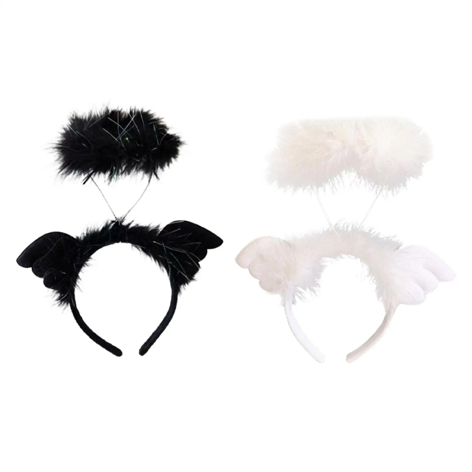 

Angel Wing Headband with Light Feather Headband Hair Hoop Hairband for Carnival Halloween Party Role Playing Stage Performances
