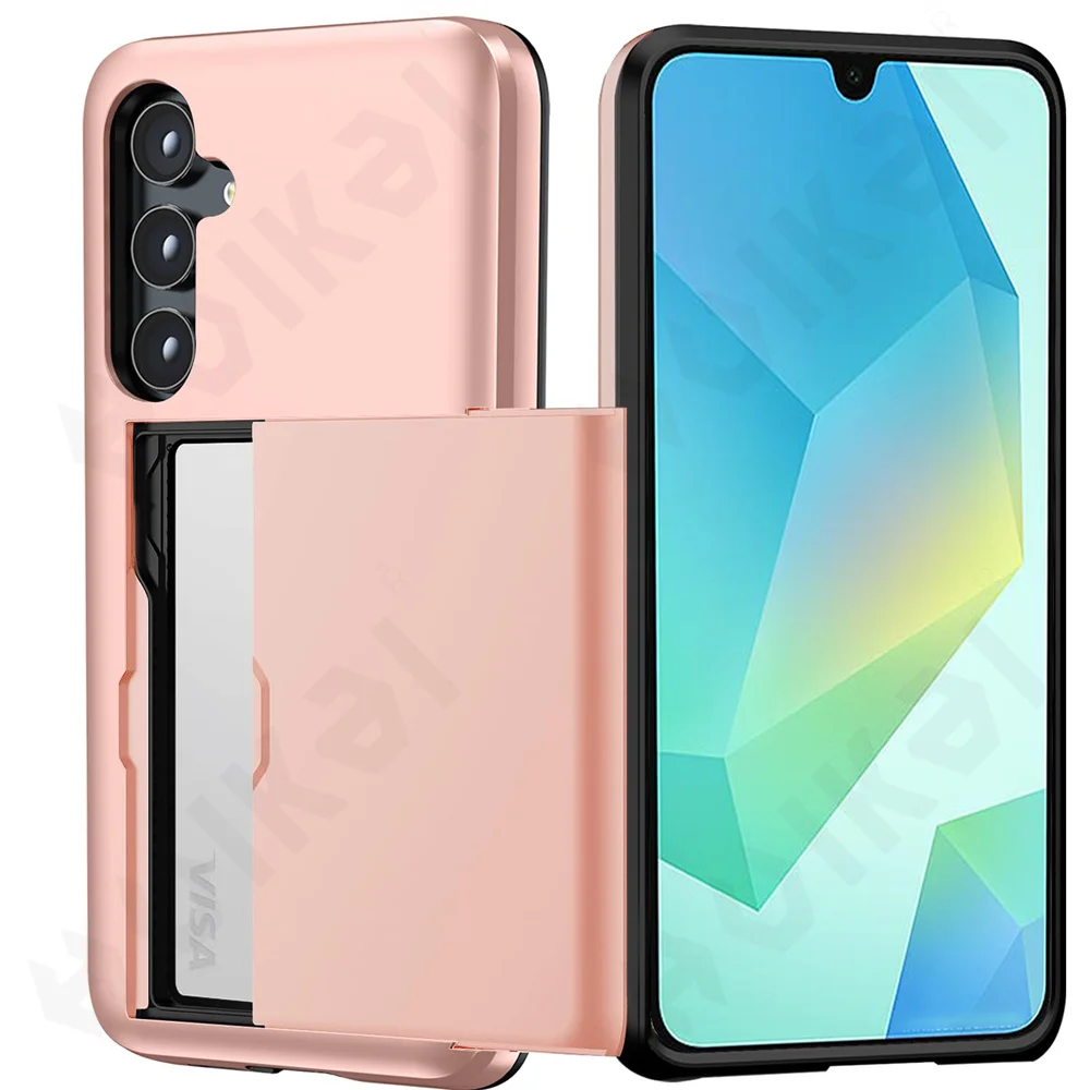Heavy Duty Dual-Layer Protective Wallet Case with Hidden Card Slot