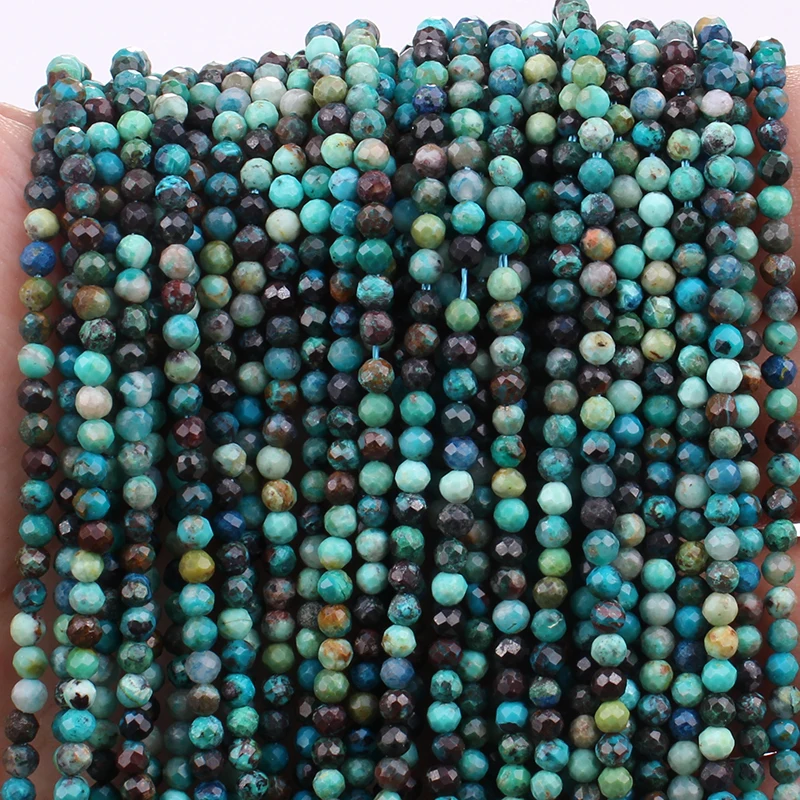 Natural Faceted 2mm Plum Tourmaline Beads Small Loose Diopside Apatite Beads for Jewelry Making Bracelet Necklace