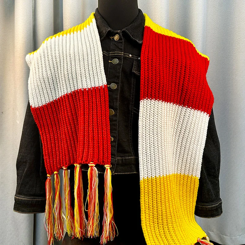 

170x25CM Colorblock Netherland Oeteldonk Carnival Scarves Oeteldonk Women/Man Scarves Winter Warm Patchwork Women Scarf Shawl