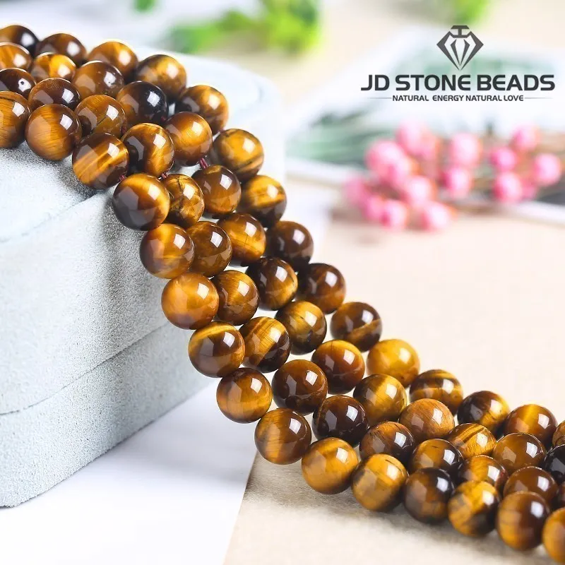 Perle d'oeil de tigre jaune en pierre naturelle, entretoise adt, 4mm, 6mm, 8mm, 10mm, 10mm, 12mm, 14mm, bijoux de direction, bracelet de bricolage, collier, accessoire bouddha