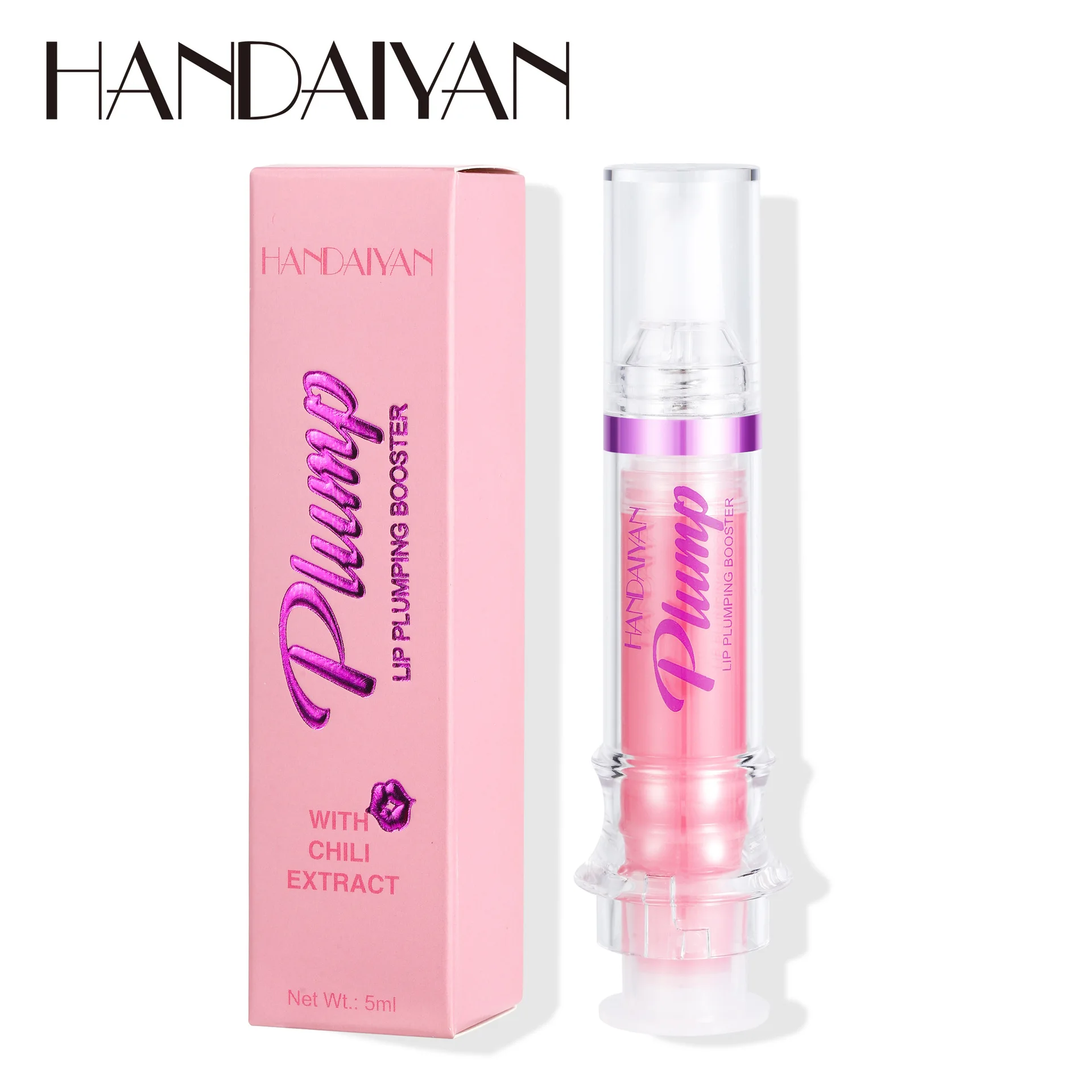 Handaiyan Lip Plumping Booster Sexy Plumper Glitter Red Nude Lipstick Liquid Waterproof Moisturize Oil Lipgloss Makeup 6