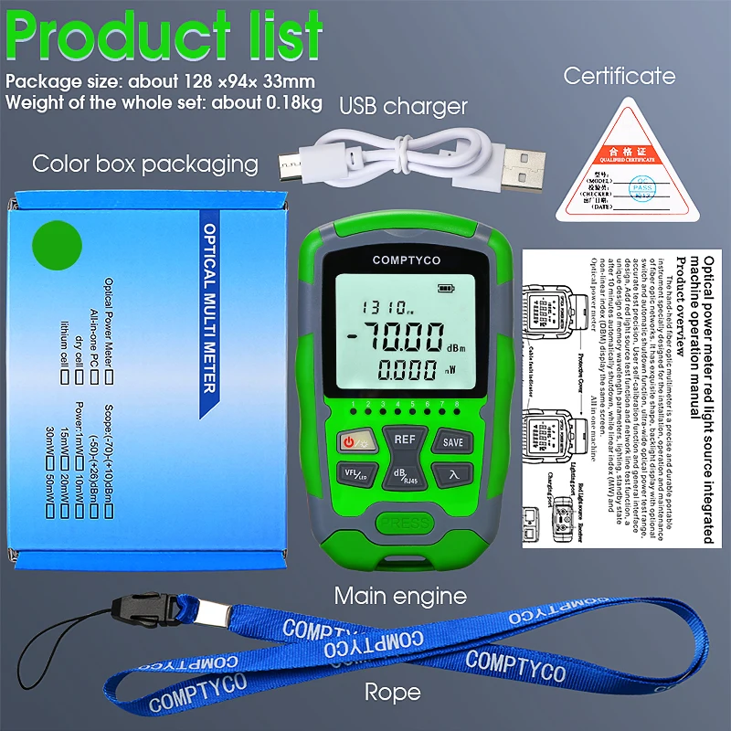 4 in 1 Rechargeable Fiber Optic Tester Tool