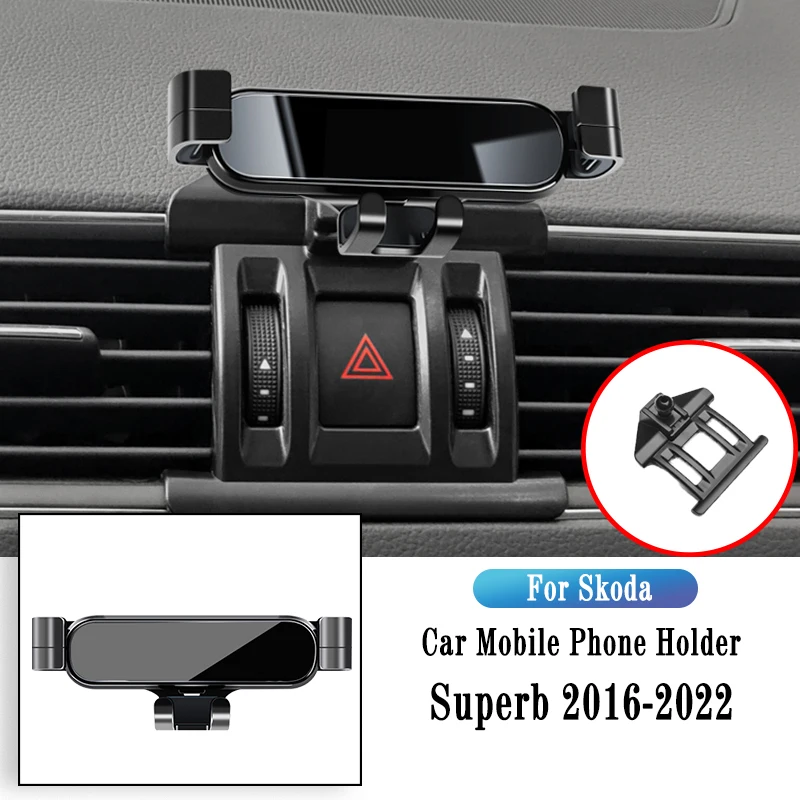 

Car Phone Holder For Skoda Superb 2016-2022 Gravity Navigation Bracket GPS Stand Air Outlet Clip Rotatable Support Accessories