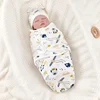 Baby Anti-shock Swaddle Cotton Printed Wrap Spring/Summer Baby Wrap Two-piece Baby Anti-kick Blanket Suitable for 0-3 Months 5