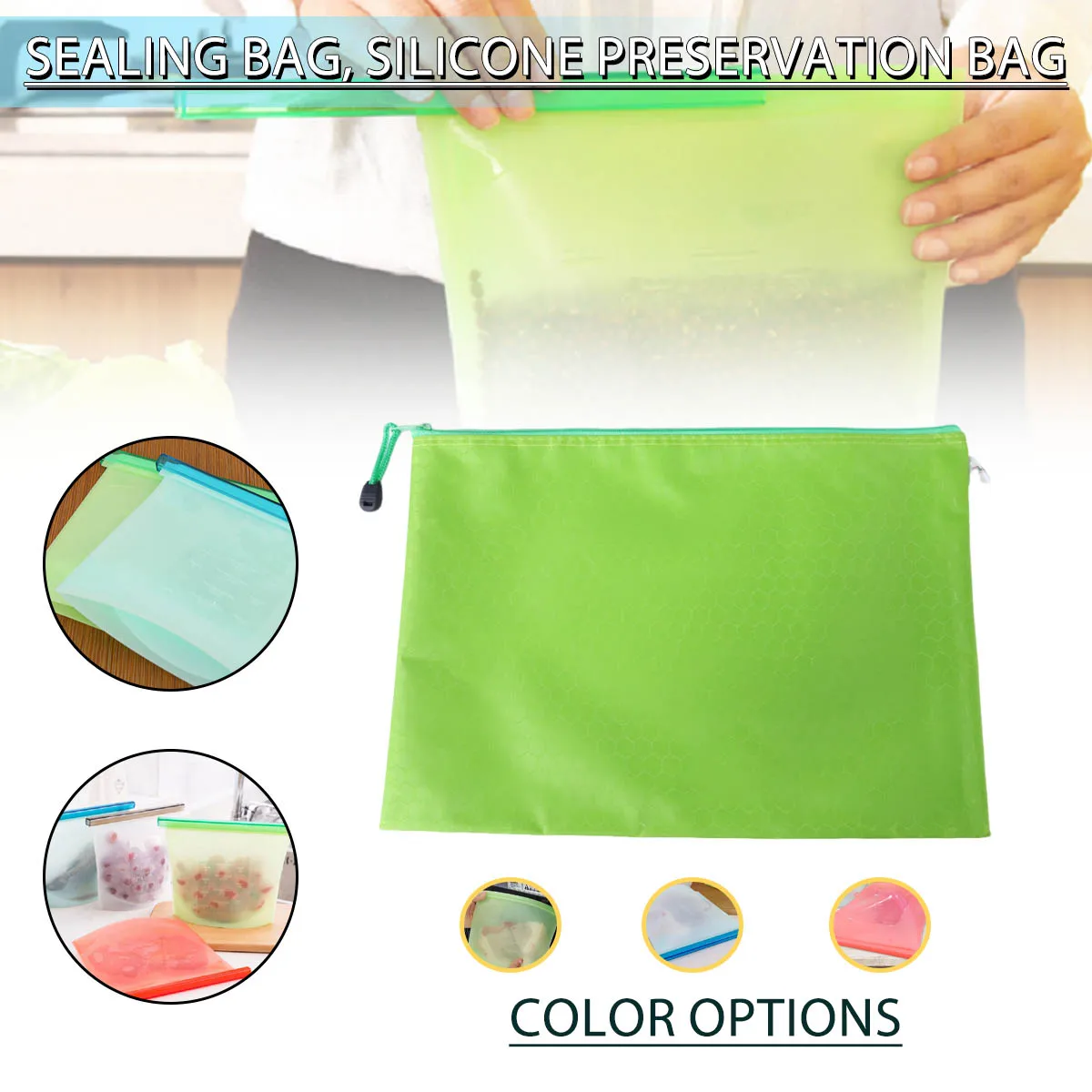 

Многоразовые силиконовые пищевые пакеты, силиконовые пищевые пакеты, холодильник, пакет для сохранения свежести, коробка для хранения фруктов 500 мл/1000 мл