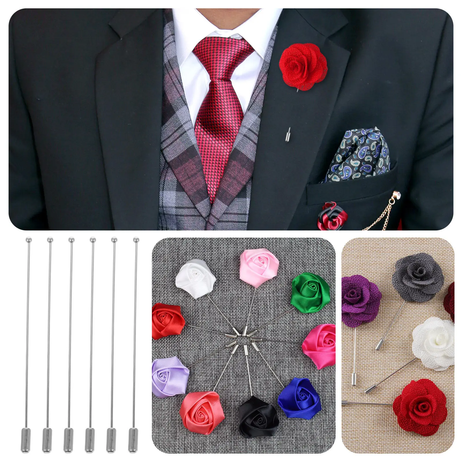 20Pcs 90Mm 금속 스틱 핀 DIY 쥬얼리 제작을위한 브로치 액세서리 코사지 부토니에 헤드 핀 의상 공예 용품