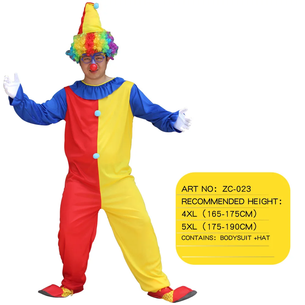 thumbnail image 1 of Ropa de payaso para hombres, disfraces de Cosplay de Joker, sin nariz de espuma, peluca, máscara, fiesta de Carnaval de Halloween, Roadshow, 1 of 5