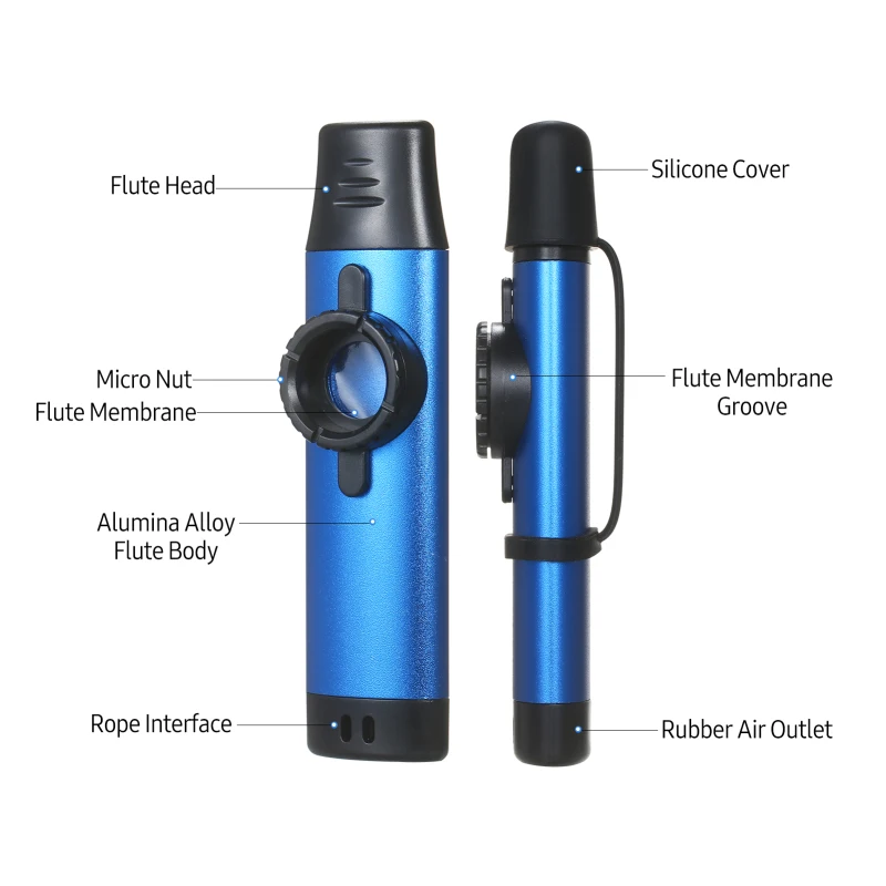 Aluminum Alloy Kazoo Woodwind Instrument Musical Instrument for Beginners Blue metal kazoos