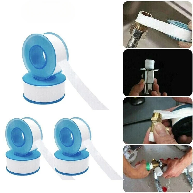 PTFE Plumbing Thread Seal Tape 6Pcs Oil-Free Leakproof Sewer Plug Water Pipe Faucet Repair Tool Adhesives Sealants