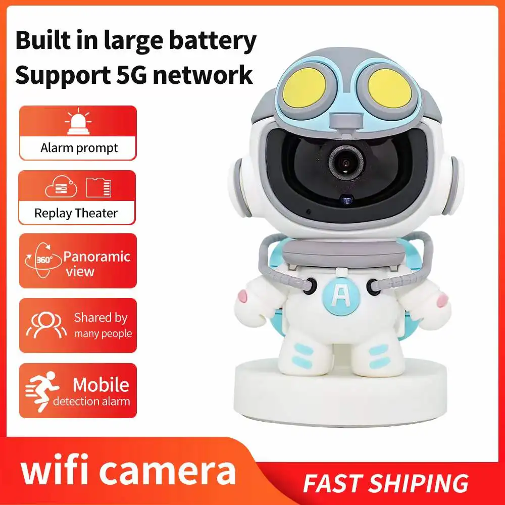 2Mp 1080P Yoosee App Robot Ip Camera Wireless Ptz Battery Power Auto Tracking Intercom Baby Monitor Robot Man Security Monitor
