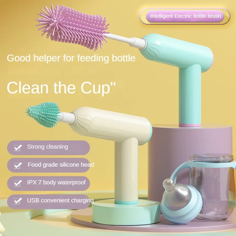 

Mother and Baby Multi Functional Intelligent Soft Rubber Cleaning Brush 360 Degree Baby Bottle and Nipple Cleaning Set