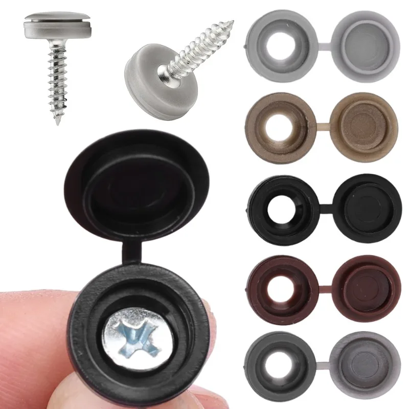 Screw Cover Cap White Black Grey Plastic One-piece Screw Cap Cover Nail Nuts Bolts Decorative Folding Ugly Covers