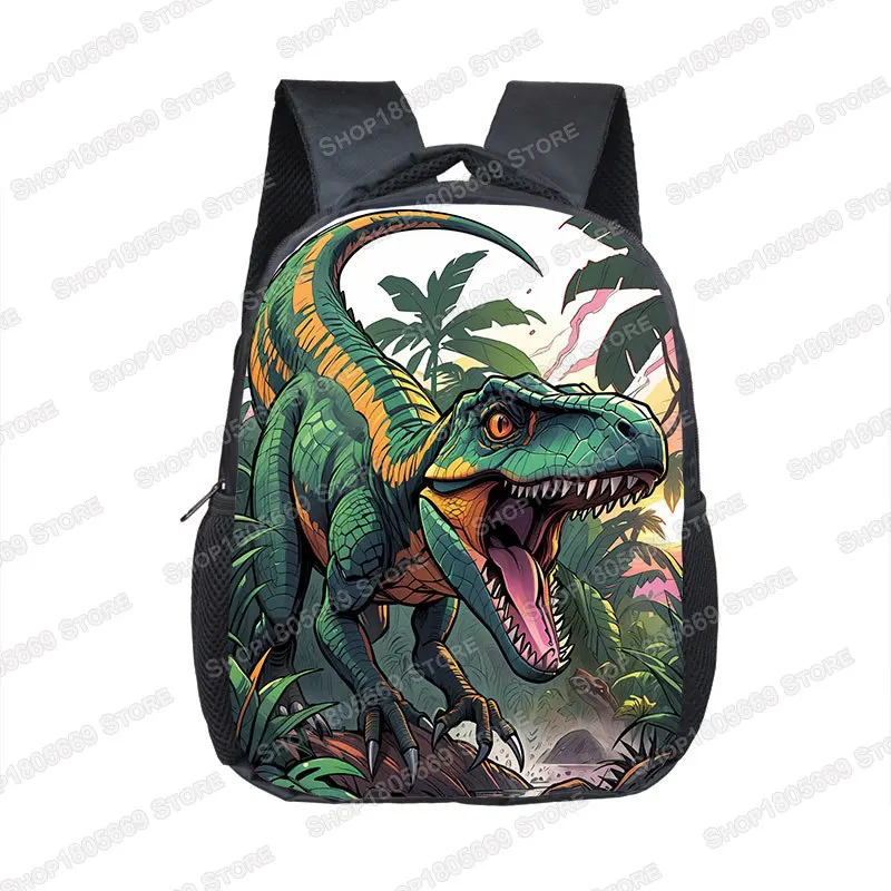12 Inch Cute Dinosaur Print Backpack for 2-4 Years Old T-rex Skeleton Kids School Bag Kindergarten Girls Toddler Bookbags Gift 3