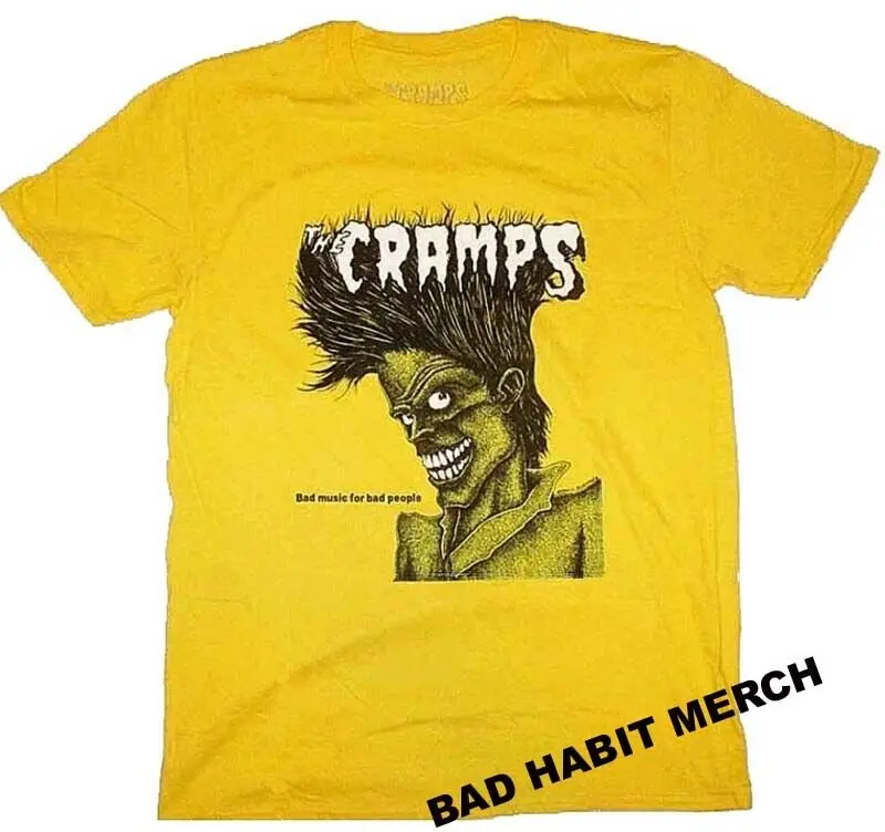 Autentico The Crystals Bad Music For Bad People T-Shirt Con Fascia Gialla Badhabitmerch