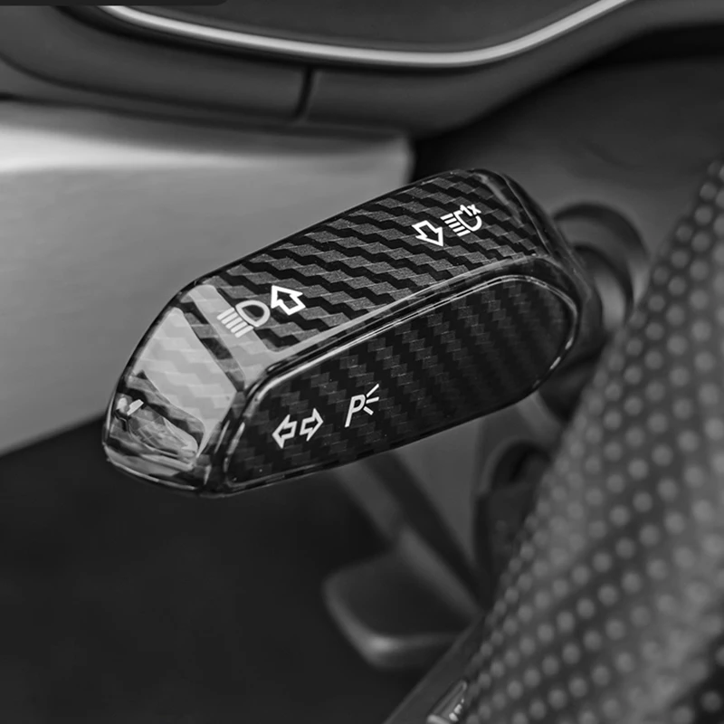 Center control interior modification wiper lever steering rod patch carbon fiber texture decoration For Audi A6 A4 A3 Q3 Q5 Q7