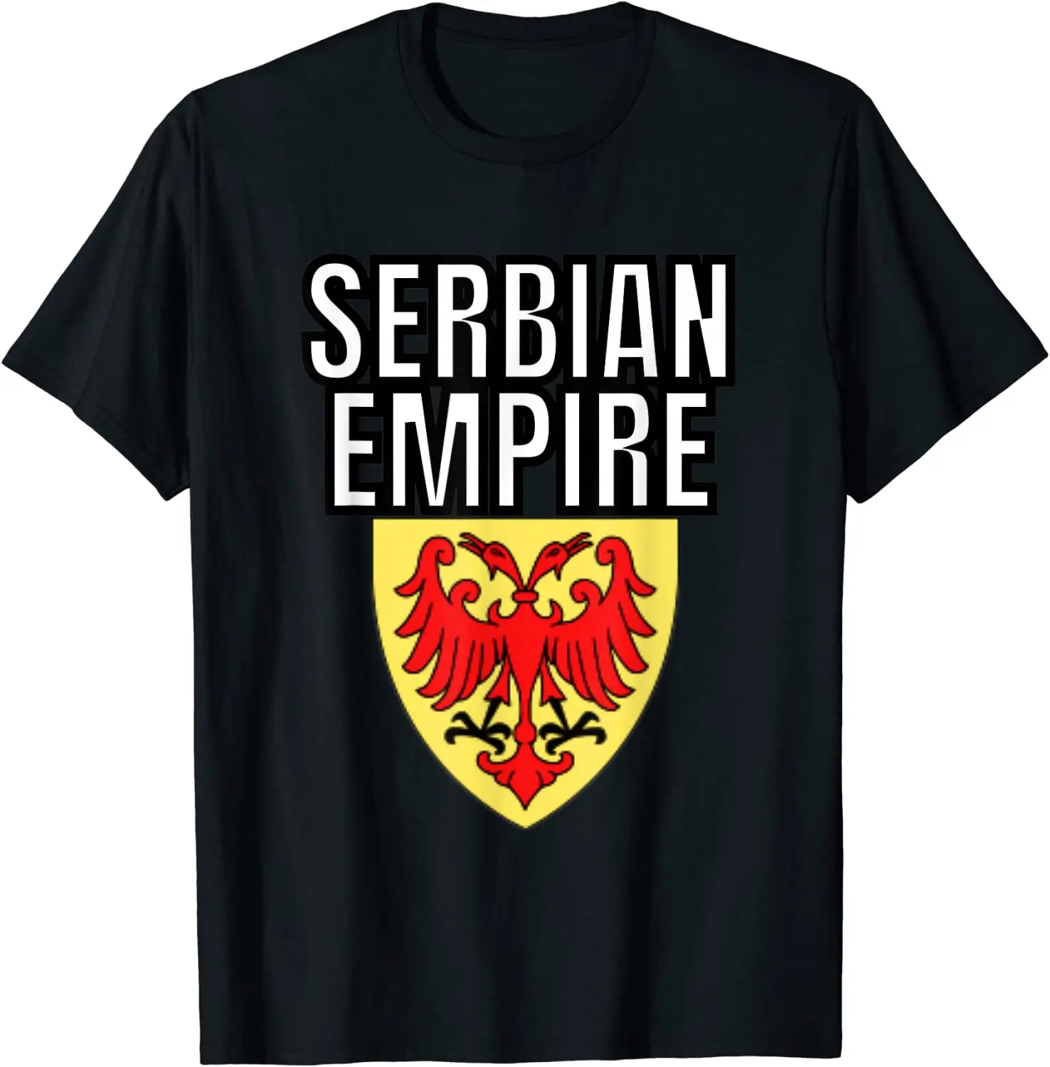 

The Serbian Empire Coat of Arms Design Men T-Shirt Short Sleeve Casual 100% Cotton O-Neck Summer Shirts