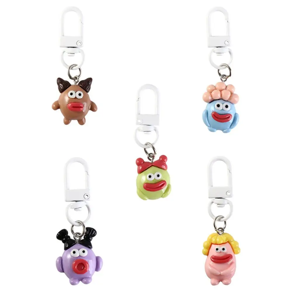 

Cute Funny Clown Keychain Fun Kawaii Resin Sausage Mouth Pendant Fashion Cartoon Big Mouth Keyring Couple