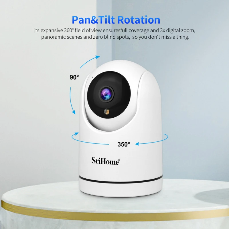 

Srihome1080P HD Surveillance Camera Wireless Network Camera 2 Million HD Monitor Surveillance Corlor Night Vision Baby Monitor