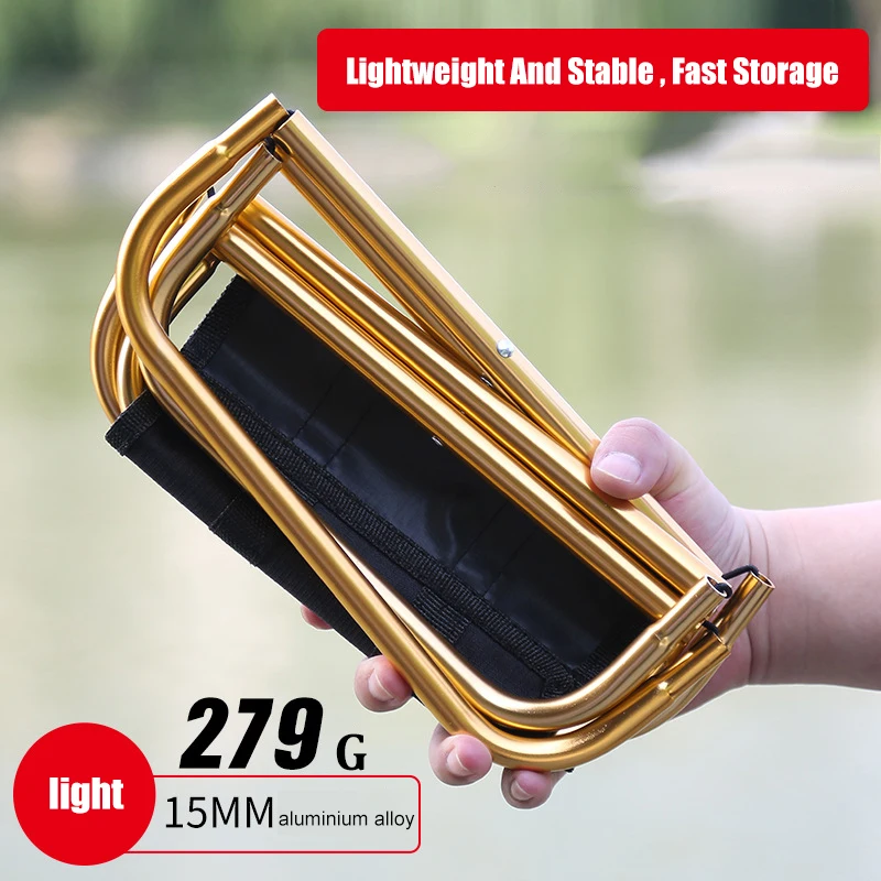 New Fishing Stool Outdoor Aluminium Alloy Portable Folding Chair MIni Furniture Retractable Camp Chair 32cm