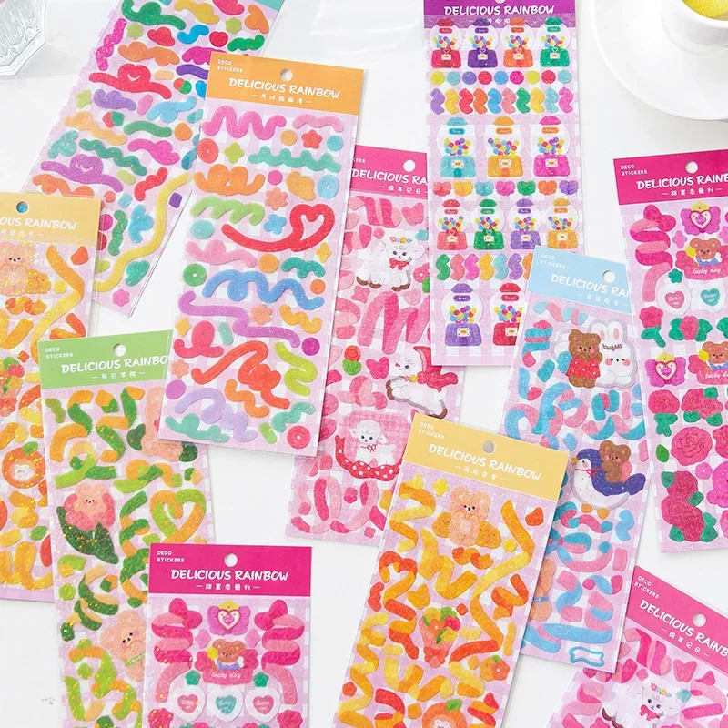 미스터 페이퍼 1개/봉투 레인보우 시리즈 창의적인 귀여운 핸드 아카운트 DIY..