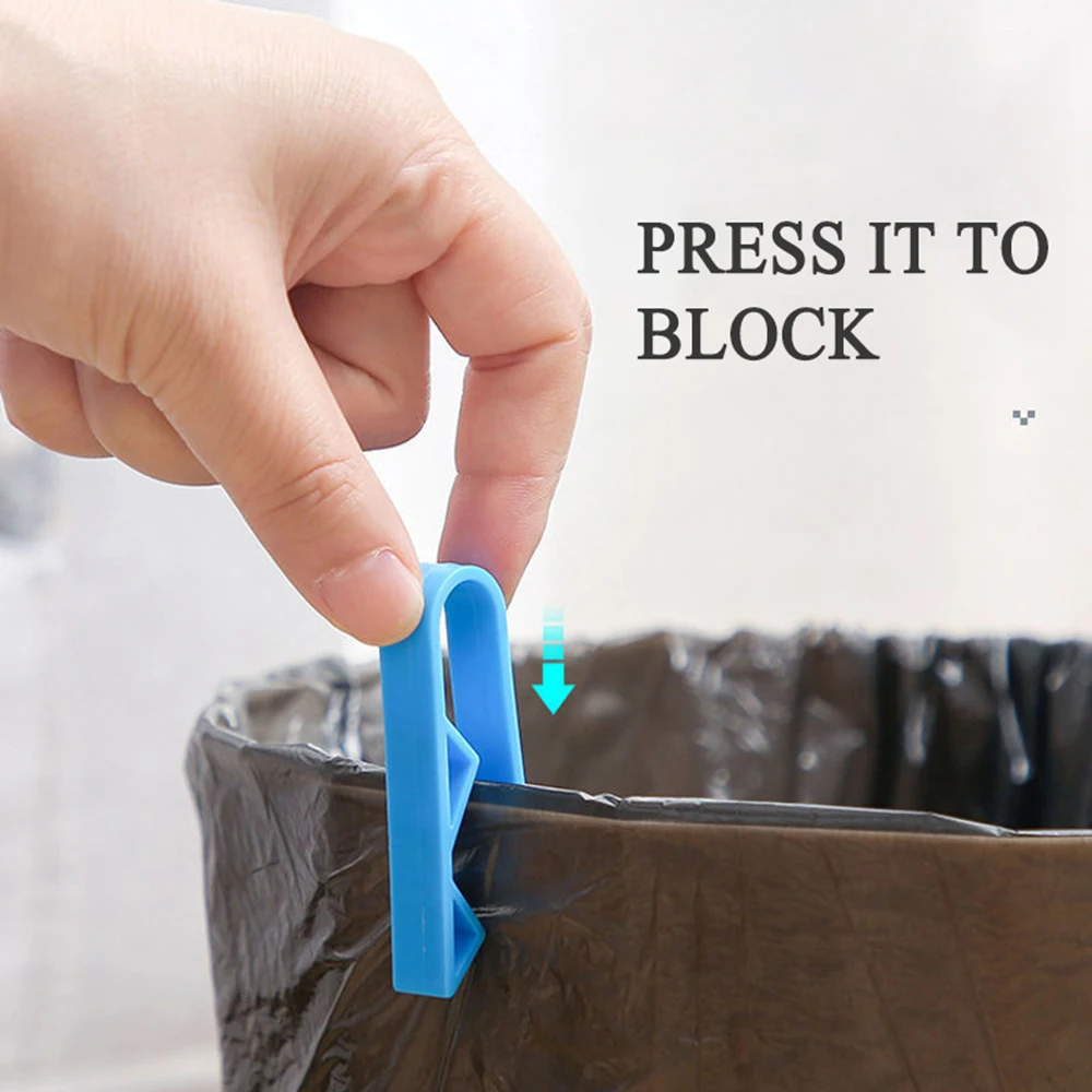 2-12Pcs Trash Bag Fixed Clip Garbage Bin Waste Basket Anti-Slip Holder Clamp Snack Bag Sealing Clips Kitchen Storage Gadgets