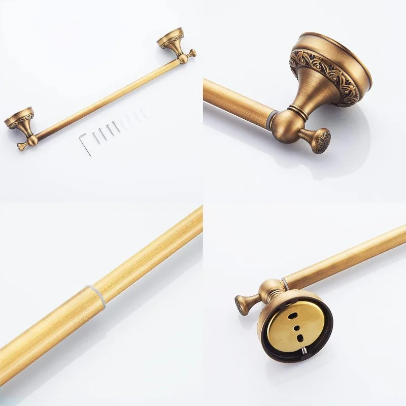 Bathroom Hardware Set,Adjustable Towel Rack,Toilet Roll Paper Holder,Hand Towel Holder,Hook,Bathroom AccessoriesSet Wall Mounted