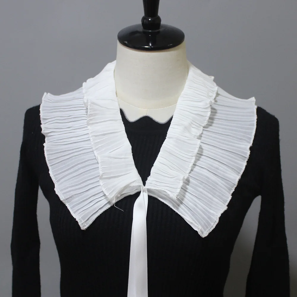 

2023 Shirt Stand Fake Collar Women Ruffles Stand Blouse Tops Shoulder Collar Detachable Shirt False Collar Accessories