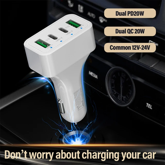 UGREEN Cargador de coche USB C, PD 20 W y QC18W, adaptador de cargador  rápido de coche de doble puerto, mini USB compatible con iPhone