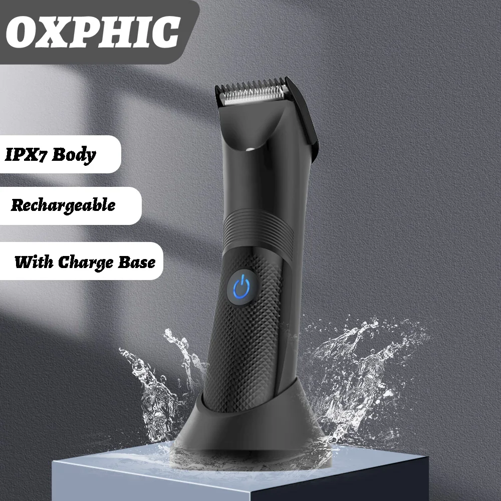

IPX7 Waterproof Hair Trimmer Men's Shaver For Beard and Rechargeable Pubic Hair Trimmer Clipper Body Trimmer for Mens