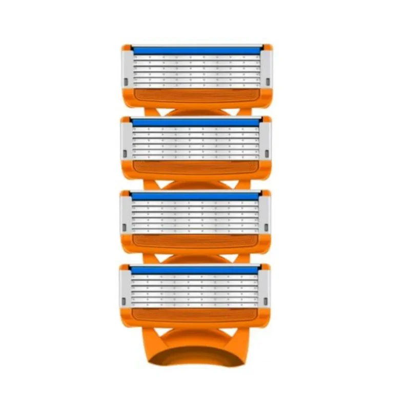 Razor Blades 4-48pcs Safety Manual Replacement Beard Shaver Head 5 Layers Blades for Men Reusable