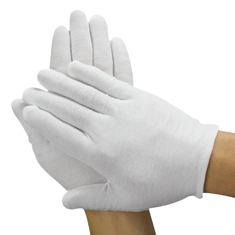 Household Gloves Cotton Gloves for Dry Hands White Cotton Glove Cloth Serving Glove for Dry Hands Inspection cotton gloves