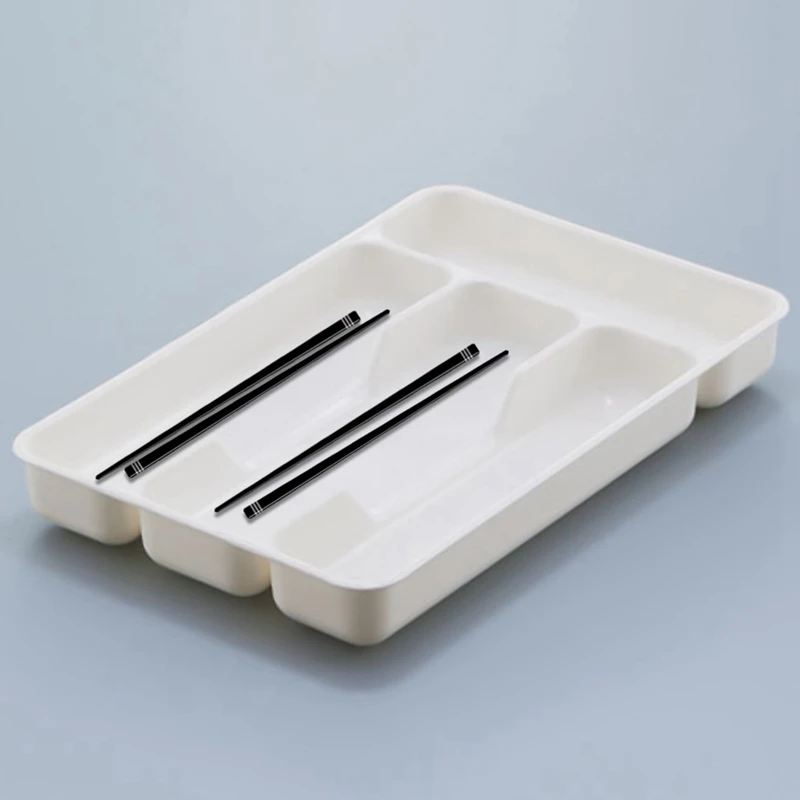Tableware Organizer Cutlery Storage Tray Knife Block Holder Spoon Fork Separation Box Kitchen Drawer Plastic Container Cabinet