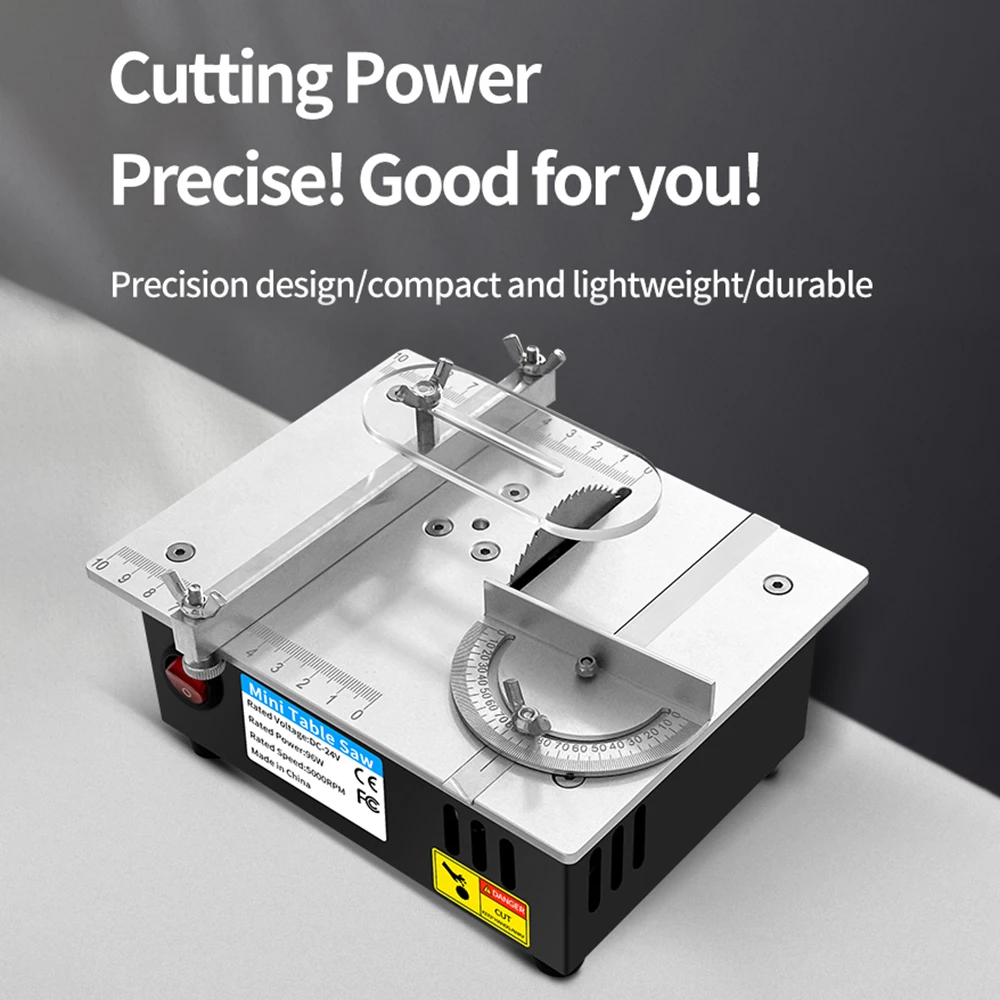 Woodworking Tools Woodworking Table Saw DC24V Household Miniature Woodworking Table Saw Electric Multi-Function Precision Dust-Proof Decoration Cutting Machine