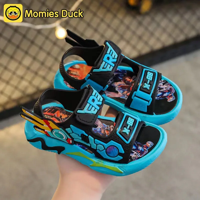 Boys Sandals 1-12 Year Old Soft Sole Anti Slip Sandals Cartoon Outwear Small and Medium Sized Children Beach 2