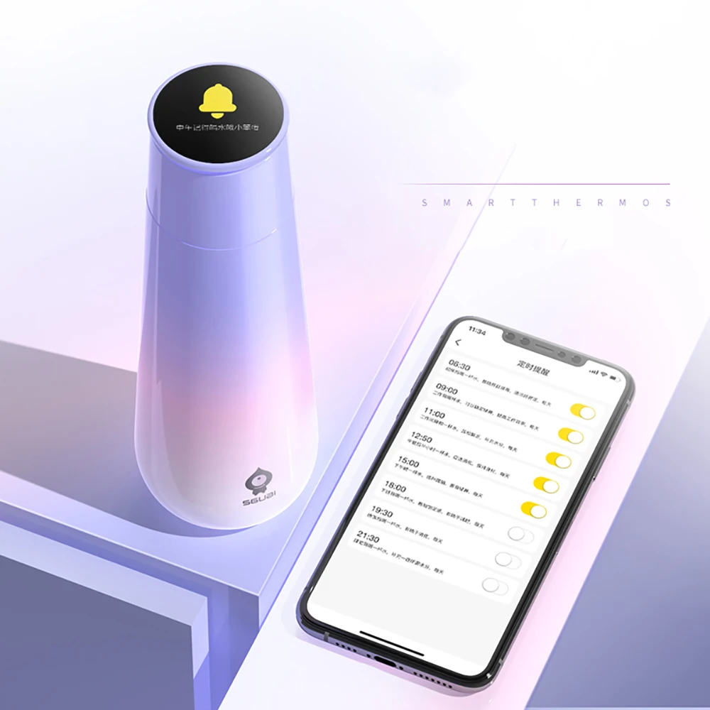 

2023 New Sguai Small Water Monster M2S Smart Thermal Cup Upgrade Color Screen DIY Photo Smart Water Cup Gift Camping Equipment