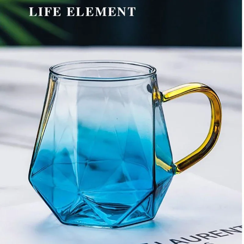 Heatable Gradient Glass Water Jugs Pitcher Cups Stainless Steel Stand Storage Tray Cold Hot Drinks Kettle Diamond Drinkware Set