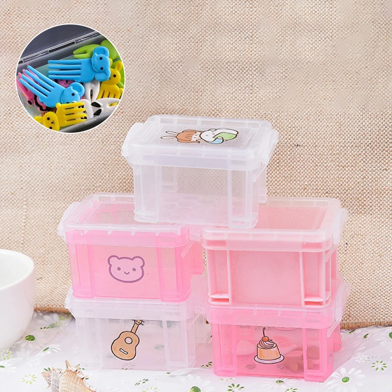 

1Pcs Various Styles Fruit Fork Storage Organize Box Food Toothpicks Bento Box Accessories Without Fruit Fork Home Jewelry Case