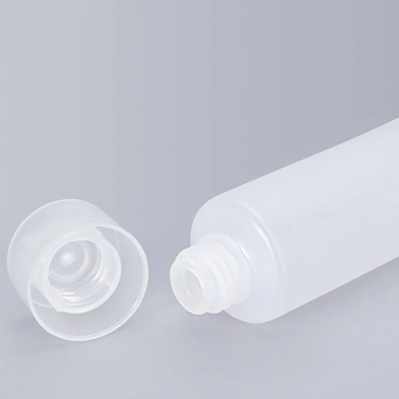50Pcs 5/10/15ml Frosted Soft Tube With Screw Lid Empty Lotion Squeeze Bottle Refillable Cosmetic Cream Container With Syringe