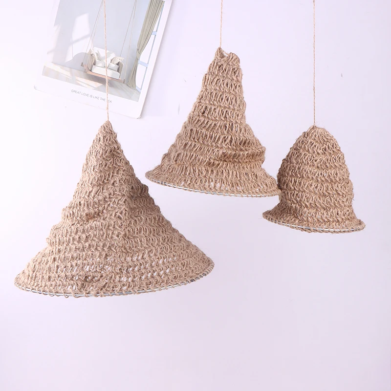 1PC Handmade Weave Jute Rope Lampshade Bohemian Style Hanging Lamp ...