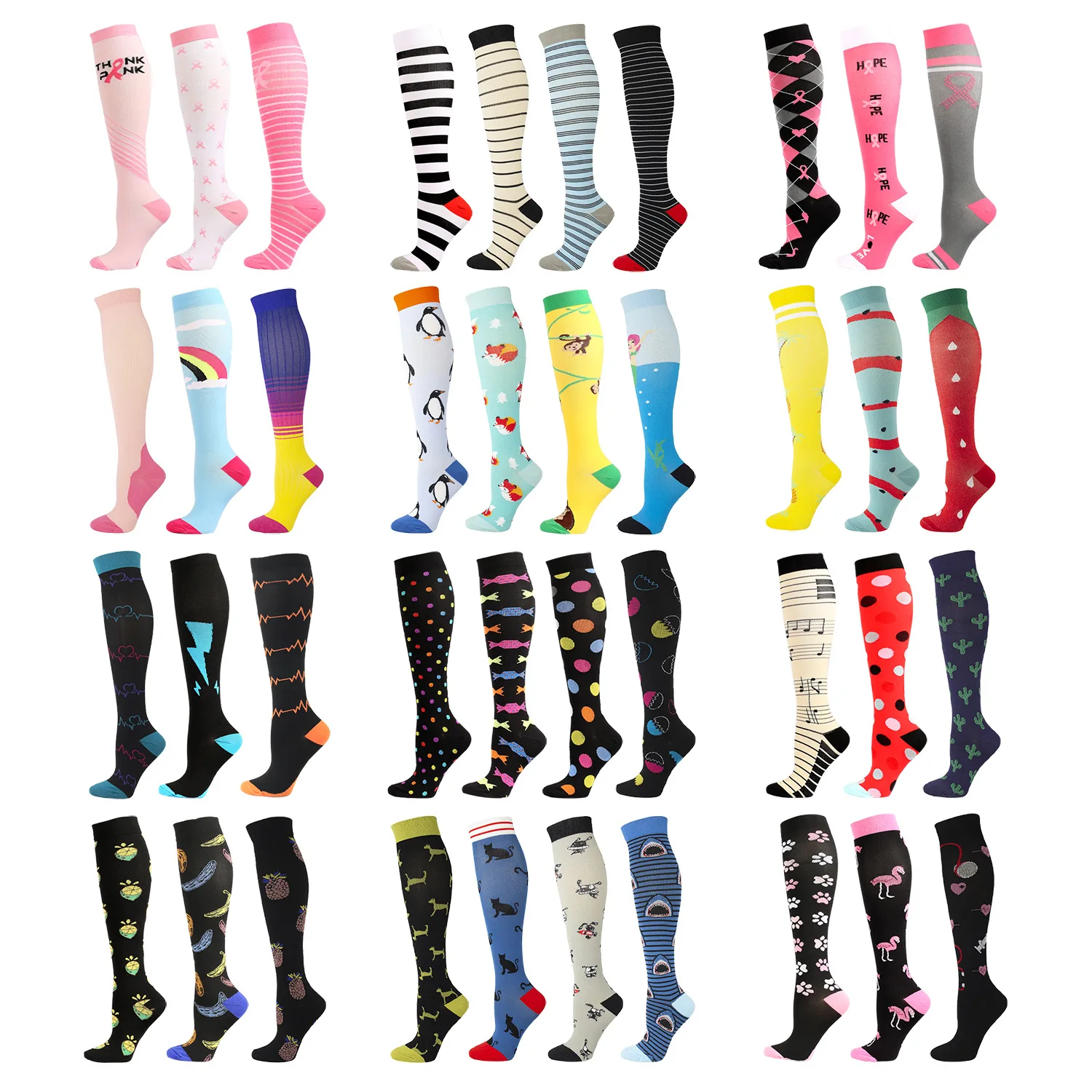 

Compression Socks Women Men Outdoor Cycling Long Pressure Stockings Best For Running Athletic Crossfit Flight Travel Nurses