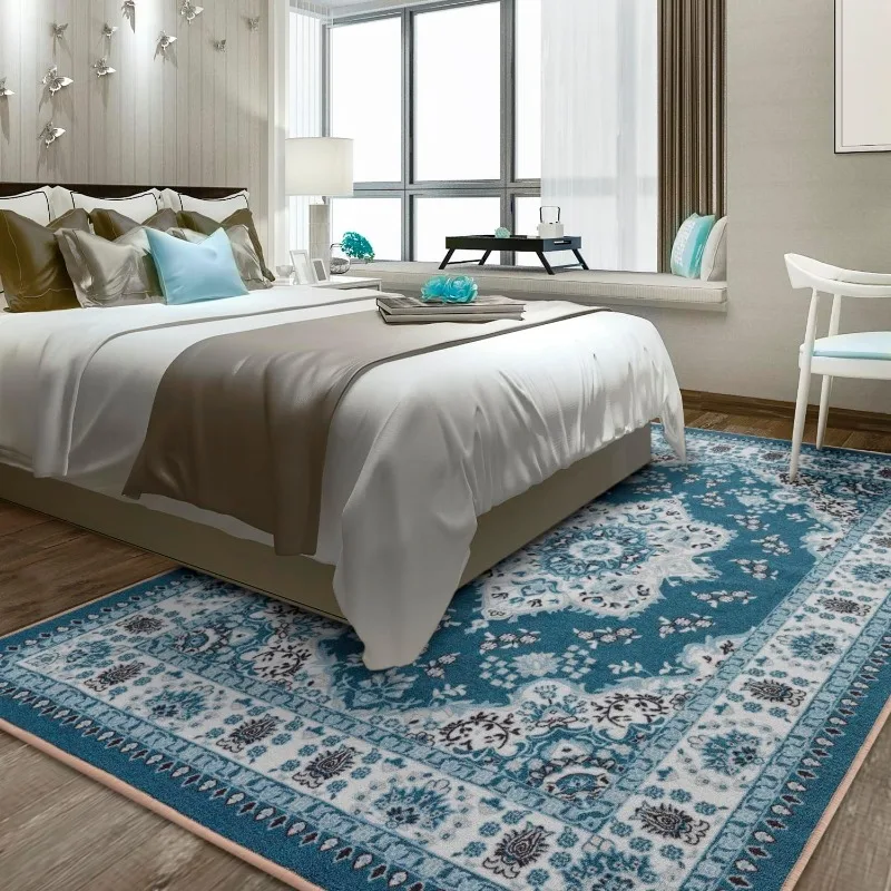 Traditional Non-Skid (Non-Slip) Low Profile Pile Rubber Backing Indoor Area Rugs