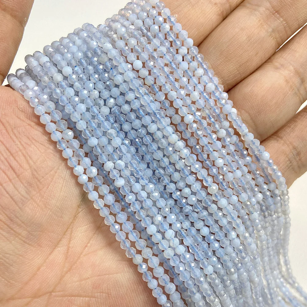 Natural Blue Gemstone Beads for Jewelry Making - Aquamarine, Amazonite, Apatite, Lapis, Turquoise Spacer Beads