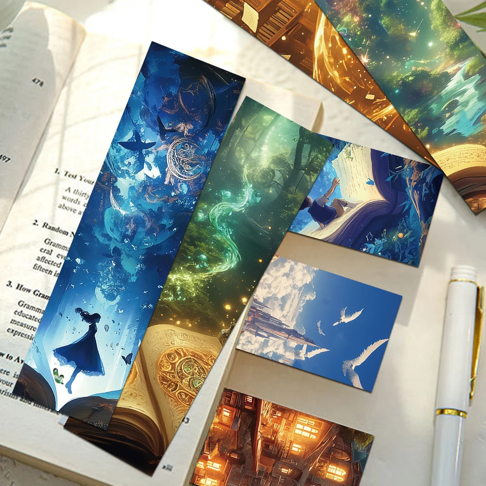 30pcs Fantasy Reading Bookmark Reading Pages Books Annotated School Stationary Supplies DIY Creative Aesthetic Bookmark Gifts bookmarks stationery supplies