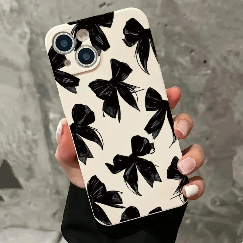 Chic Pink Bowknot Phone Case - Shockproof Non-Slip Soft Cover