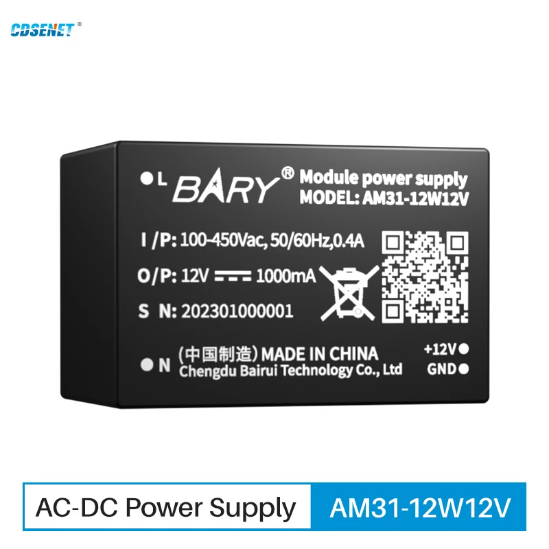 AC-DC Buck Converter Power Supply Module CDSENET AM31-12W12V 12W 12V Low Power Safe Isolation High Reliability
