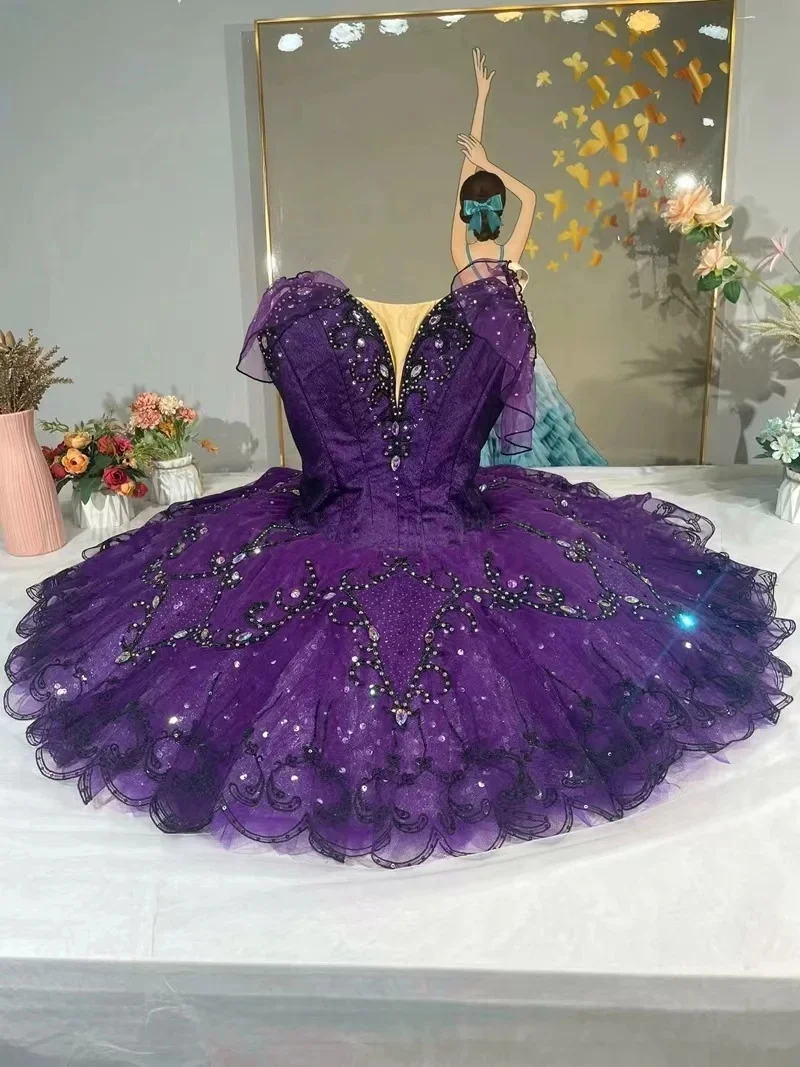 

Фиолетовая импортная пряжа высокого качества на заказ Венеция карнавал балет GDC конкуренция платье-пачка girl