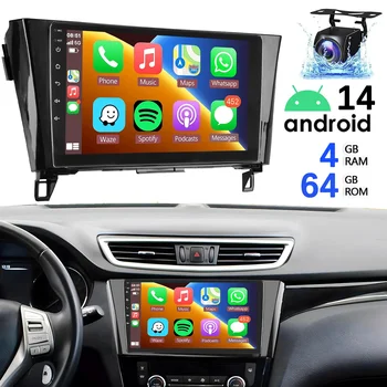 10.1" Android14 Car Stereo Radio Player For Nissan Qashqai J11 X-Trail Xtrail T32 Rogue Dualis 2013-2019 Carplay GPS WIFI Camera 1