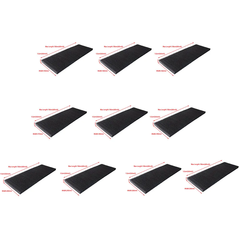 CNC Fräsmaschine Faltenbalg 180mm Schwarz - Flexible Schutzabdeckung Staubschutz Für Werkzeugmaschinen